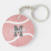 girale sportroze monogrammen tenniszak label sleutelhanger (Achterkant)
