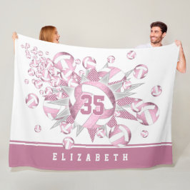 girale , stoffige rozen witvolleyballen en sterren fleece deken