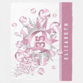 girale , stoffige rozen witvolleyballen en sterren fleece deken (Voorkant)