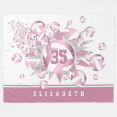 girale , stoffige rozen witvolleyballen en sterren fleece deken (Voorkant (Horizontaal))