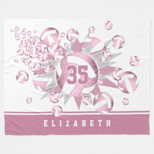 girale , stoffige rozen witvolleyballen en sterren fleece deken (Voorkant (Horizontaal))