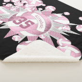 girale , stoffige rozen witvolleyballen en sterren sherpa deken (3/4)