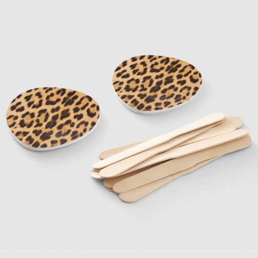 girale , wilde safari partij leopard print handwaaier (Niet-gemonteerd)