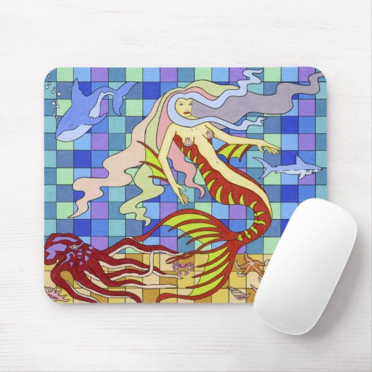 girale zeemeermin muismat (Met muis)