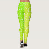 girale zomer vers groen geel citroenpatroon leggings (Achterkant)