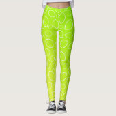 girale zomer vers groen geel citroenpatroon leggings (Voorkant)