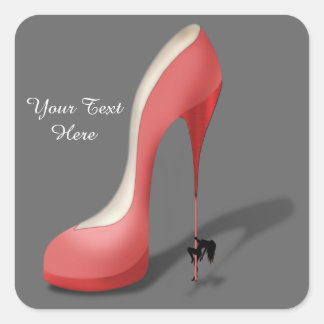 Girant Red Stiletto - Hiel Dancer Vierkante Sticker