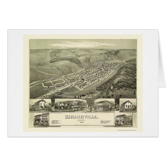 Girardville, PA Panoramic Map - 1889 (Voorkant Horizontaal)