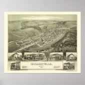 Girardville, PA Panoramic Map - 1889 Poster (Voorkant)