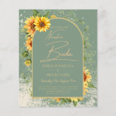 Girasoles Bilingües Boda Rústica en Verde Salvia Flyer (Voorkant)