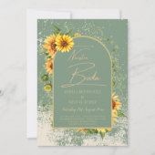 Girasoles Bilingües Boda Rústica en Verde Salvia Kaart (Voorkant)