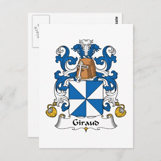 Giraud Family Crest Briefkaart (Voorkant / Achterkant)