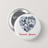 Giraux0807-Diamond-Heart, Forever. Van jou. Ronde Button 5,7 Cm (Voorkant /achterkant)