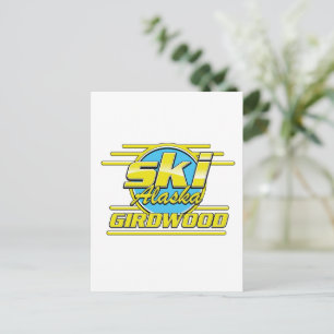 Girdwood Alaska 80s ski-logo Briefkaart