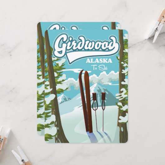 Girdwood Alaska aan ski (Voorkant / Achterkant in situ)