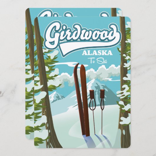 Girdwood Alaska aan ski (Voorkant / Achterkant)