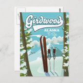 Girdwood Alaska aan ski Briefkaart (Voorkant / Achterkant)