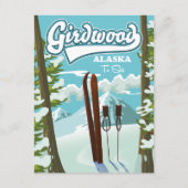 Girdwood Alaska aan ski Briefkaart (Voorkant)