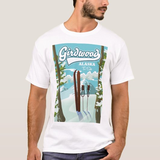 Girdwood Alaska aan ski T-shirt (Voorkant)