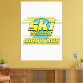 Girdwood Alaska jaren 80 ski logo Canvas Afdruk (Insitu (Woonkamer))