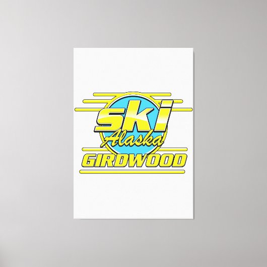 Girdwood Alaska jaren 80 ski logo Canvas Afdruk (Voorkant)