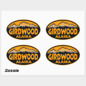 Girdwood Alaska oranje ovale stickers (Vel)
