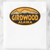 Girdwood Alaska oranje ovale stickers (Tas)