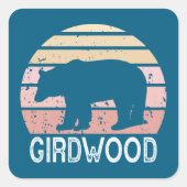 Girdwood Alaska Retro Beer Vierkante Sticker (Voorkant)