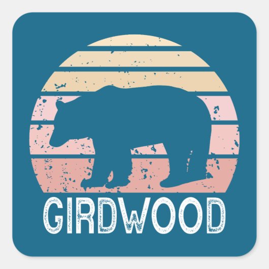 Girdwood Alaska Retro Beer Vierkante Sticker (Voorkant)