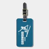 Girdwood Alaska Skier Bagagelabel (Voorkant verticaal)