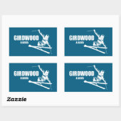 Girdwood Alaska Skier Rechthoekige Sticker (Vel)