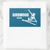 Girdwood Alaska Skier Rechthoekige Sticker (Tas)