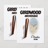 Girdwood ankerplaats Alaska ski poster (Voorkant / Achterkant)
