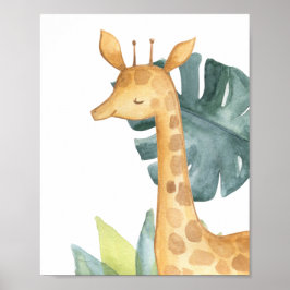 Girffe Safari Oerwoud Baby Nursery Print