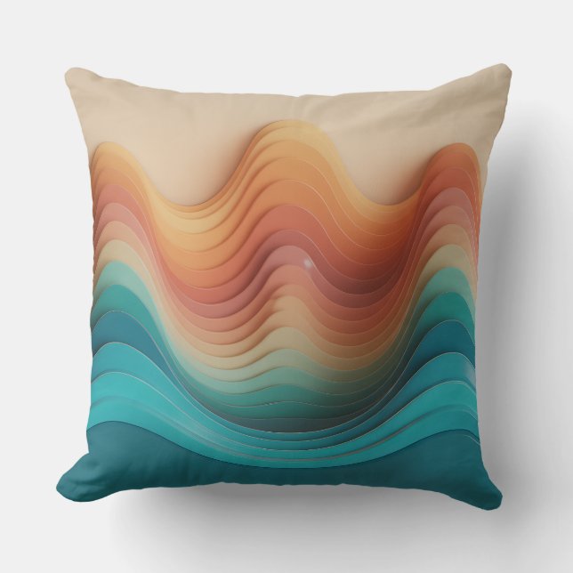 Giri Wave Reliëf 3D Batik Motief Kussen (Voorkant)