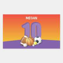 Girl 10th Birthday Sports Balls