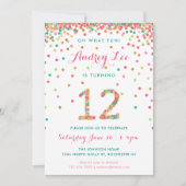 Girl 12th Birthday Uitnodiging twaalfde verjaardag (Voorkant)