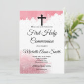 Girl 1e Roos Gold Waterverf Kaart (Staand voorkant)