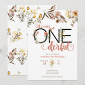 Girl 1st Birthday | Miss Onederful Kaart (Voorkant / Achterkant)