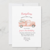 Girl 1st Birthday Pink Pumpkin Birthday Kaart (Voorkant)