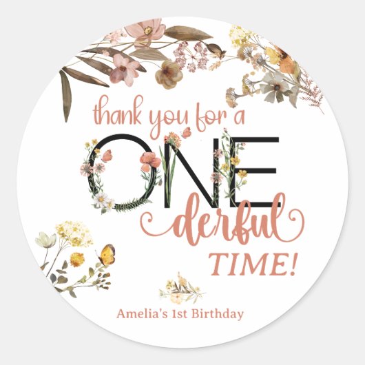 Girl 1st Birthday | Vernederend Ronde Sticker (Voorkant)