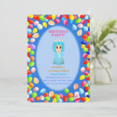 Girl 3rd Birthday-ballonnen Kaart (Staand voorkant)