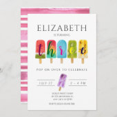 Girl 3rdn Birthday Summer popsile Ice Cream Kaart (Voorkant / Achterkant)