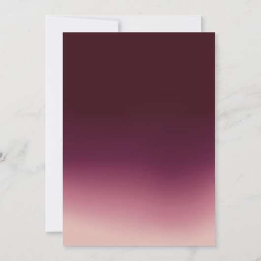 Girl 40th Birthday Party Elegant Burgundy Ombre Kaart (Achterkant)