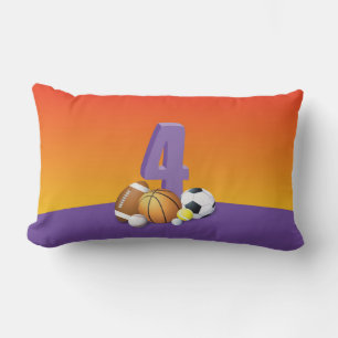 Girl 4th Birthday Sports Balls Kussen