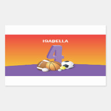 Girl 4th Birthday Sports Balls