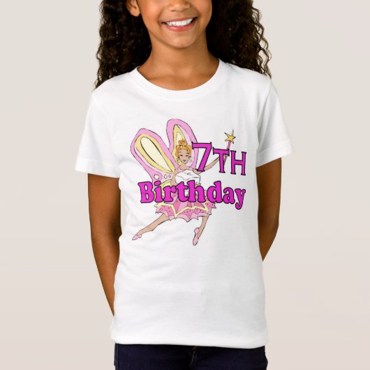 Girl 7th verjaardagsprinses t-shirt (Voorkant)