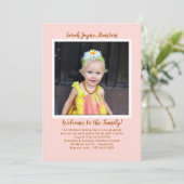 Girl Adoption Party Sjabloon voor fotouitnodiging Kaart (Staand voorkant)