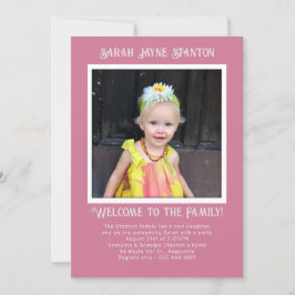 Girl Adoption Party Sjabloon voor fotouitnodiging Kaart