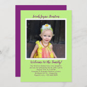 Girl Adoption Party Sjabloon voor fotouitnodiging Kaart (Voorkant / Achterkant)